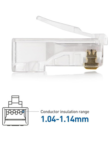 Conectores RJ45 Cat 6 Cable Matters 100-Pack para Cables Gruesos