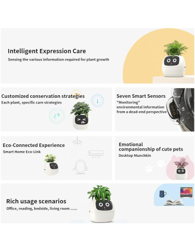 Maceta Inteligente SKwoker con Sensores y Control APP - Blanco
