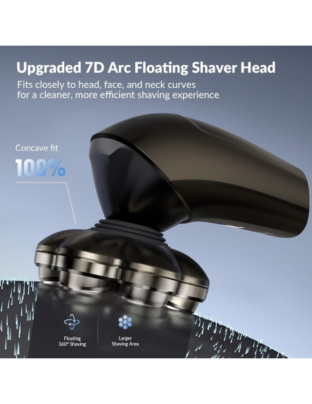 Afeitadora eléctrica HiBig 7D para hombres calvos, 5 en 1, gris Afeitadora eléctrica HiBig 7D para hombres calvos, 5 en 1, gris