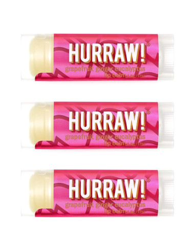 Bálsamo Labial Orgánico Hurraw! Pomelo Jengibre Eucalipto 3x4.8g