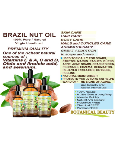 Aceite de Nuez de Brasil Orgánico 120 ml - Bertholletia Excelsa