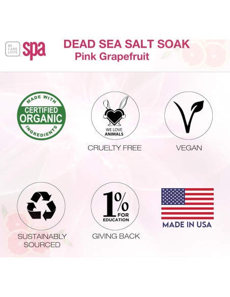 Sal de Mar Muerto Be Care Love Spa 16 oz Pomelo Rosa Sal de Mar Muerto Be Care Love Spa 16 oz Pomelo Rosa