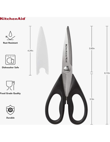 Tijeras de cocina KitchenAid 22.1 cm acero inoxidable negro