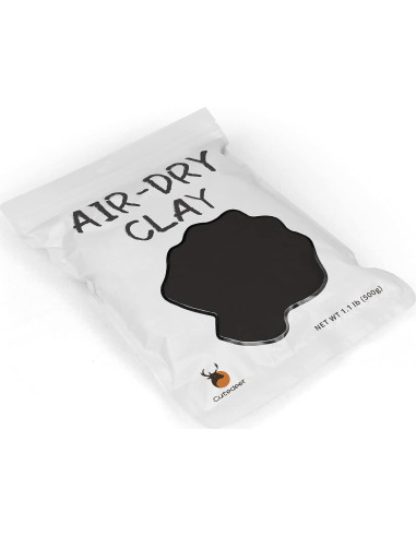 Arcilla Secada al Aire Cutedeer Negra 500g - Suave y No Tóxica