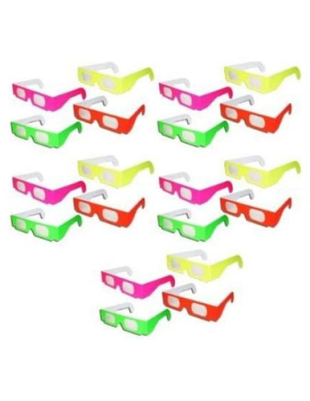 Gafas de Difracción Neón 20 Pares Gafas 3Dstereo Gafas de Difracción Neón 20 Pares Gafas 3Dstereo