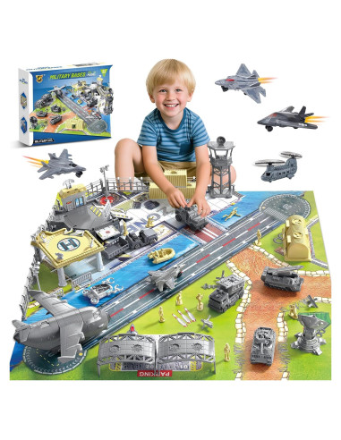 Juego de Construcción Base Militar XDUOYJOY con 11 Vehículos