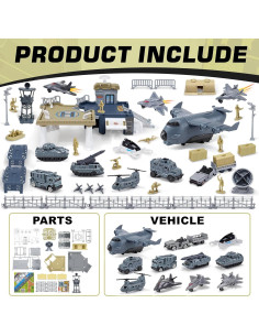 Juego de Construcción Base Militar XDUOYJOY con 11 Vehículos 2