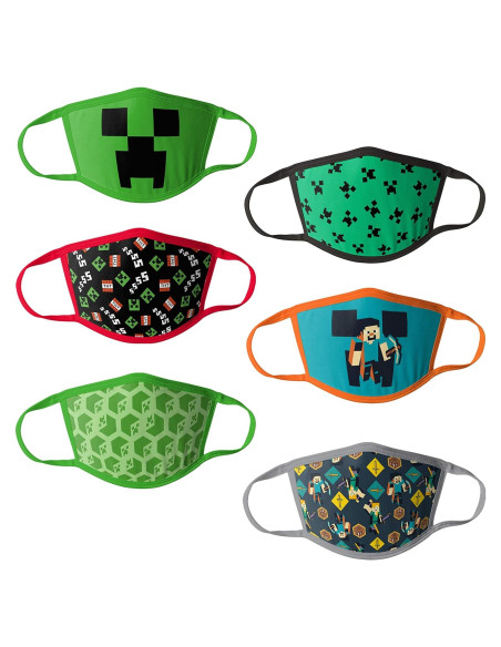 Multipack 6 Máscaras Reutilizables Minecraft Niños Unisex Multipack 6 Máscaras Reutilizables Minecraft Niños Unisex