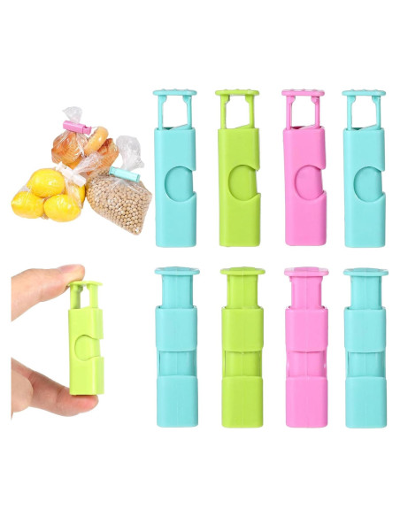 8 Clips de Sellado de Bolsas de Comida Bruislard - Plástico 6cm 8 Clips de Sellado de Bolsas de Comida Bruislard - Plástico 6cm