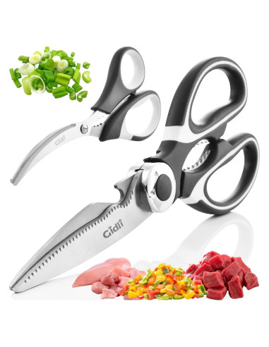 Tijeras de Cocina Gidli - Acero Inoxidable Ultra Afiladas - 2 Unidades