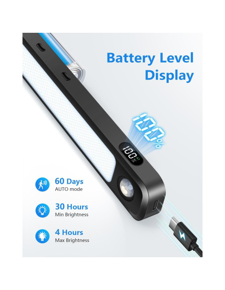 Barra de Luz LED Ferswe 3W con Sensor de Movimiento Recargable Barra de Luz LED Ferswe 3W con Sensor de Movimiento Recargable