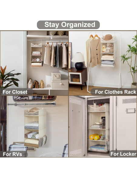 Organizador Colgante de Closet StorageWorks 3 Estantes Blanco Organizador Colgante de Closet StorageWorks 3 Estantes Blanco