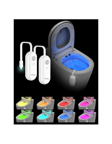 Luz de Inodoro LED PZSUNLY con Sensor de Movimiento IP65 2 Pzas