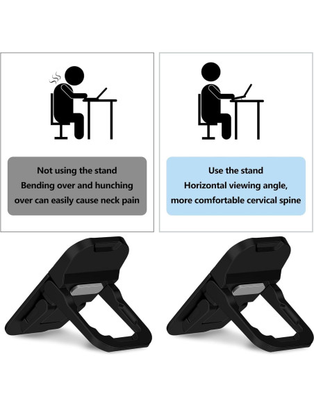 Soporte Plegable para Teclado XLIUAX - Elevador Ergonómico Negro Soporte Plegable para Teclado XLIUAX - Elevador Ergonómico Negro