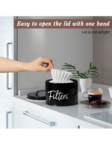 Soporte para Filtros de Café DRASTAR Negro con Tapa