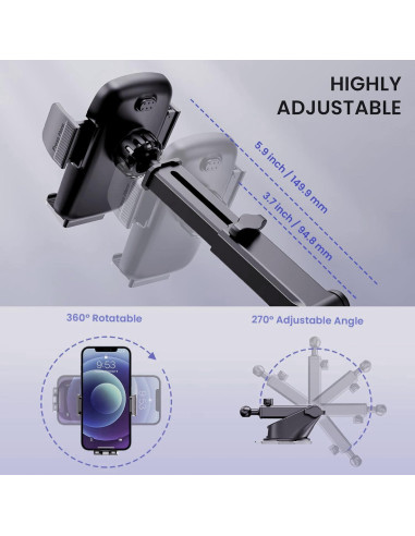 Soporte Universal para Teléfono de Coche Qifutan Ajustable 360