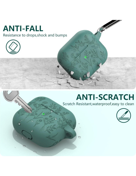 Funda de Silicona Ekoonpft para AirPods 3ra Generación Verde Funda de Silicona Ekoonpft para AirPods 3ra Generación Verde