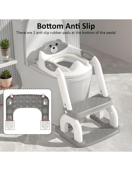 Asiento de Entrenamiento para Baño DEEKI 2 en 1 Gris Asiento de Entrenamiento para Baño DEEKI 2 en 1 Gris
