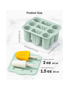 Molde de Paletas de Silicona MEETRUE 9 Cavidades para Niños 2