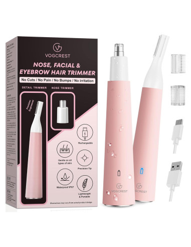 Recortador de Vello Nasal y Cejas VG VOGCREST Rosa Recargable