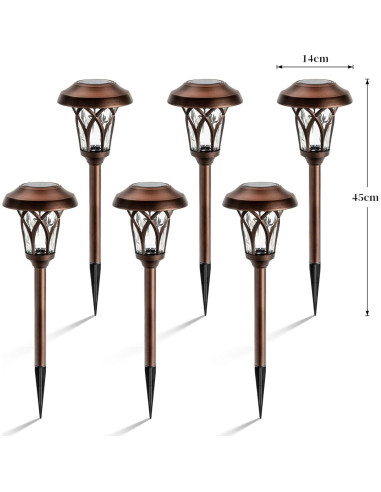 Luces de Paisaje Solares GIGALUMI 6 Piezas Cálida 48cm
