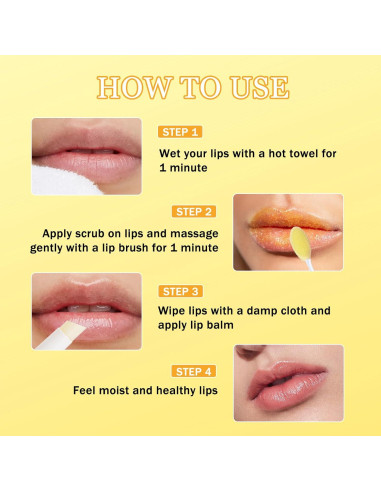Juego Exfoliante de Labios MrCuvaryas - Limón y Cúrcuma 3 Piezas