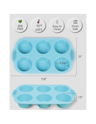 Molde de Muffin de Silicona Bake Choice - 3 Piezas + 100 Forros