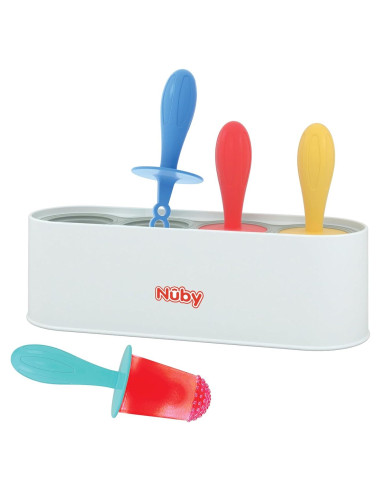 Moldes de Paletas de Silicona Nuby - 4 Unidades para Bebés 4+ Meses