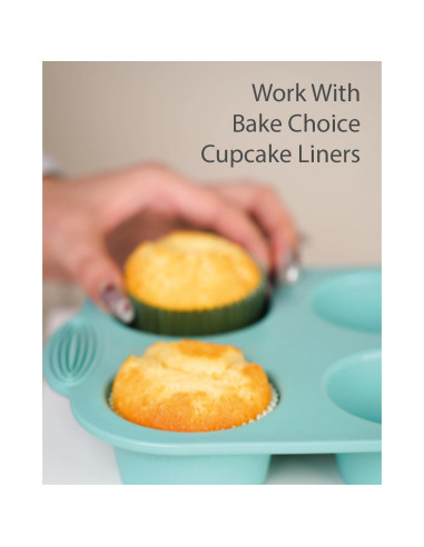 Molde de Muffin de Silicona Bake Choice - 3 Piezas + 100 Forros