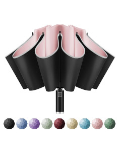 Paraguas Invertido Automático Yoobure Rosa 118cm Plegable UV