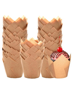 Forros de Cupcake Tulipán Vacnkoy 200 Unidades Naturales
