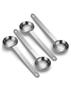Juego de 4 Cucharas Medidoras de Acero Inoxidable Qoarxui 15ml