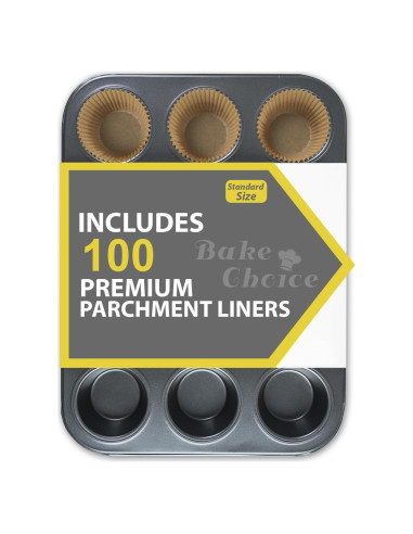 Molde para Muffin Bake Choice 12 Tazas + 100 Forros Ecológicos