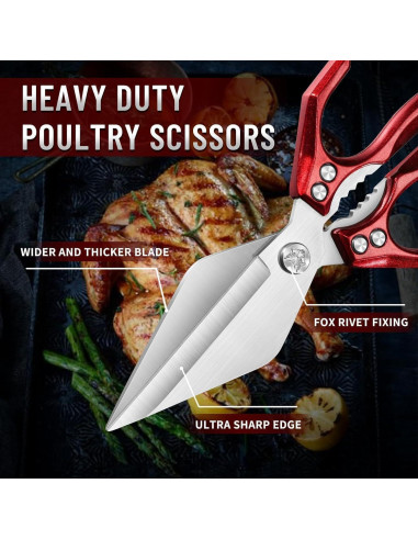 Tijeras de Cocina Dream Reach para Pollo y Carne - Acero Inoxidable