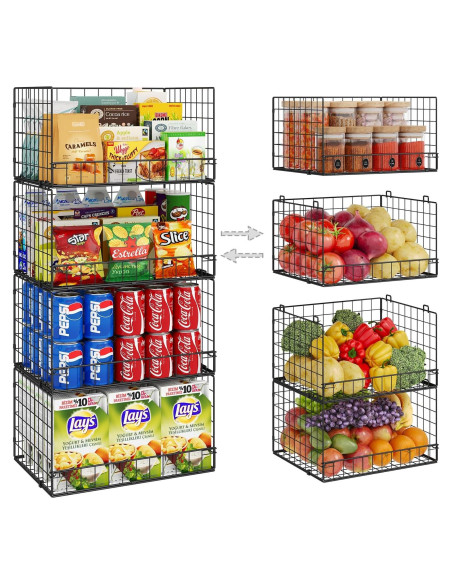 Cestas apilables de alambre Huxitocan - 4 unidades, 39.9x30x87.8cm Cestas apilables de alambre Huxitocan - 4 unidades, 39.9x30x87.8cm