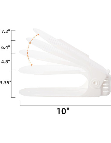 Organizador de Zapatos Noamus 24 Paquetes Ajustable Blanco