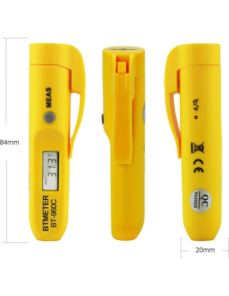 Termómetro Infrarrojo Digital BTMETER BT-960C 275C con Clip Termómetro Infrarrojo Digital BTMETER BT-960C 275C con Clip