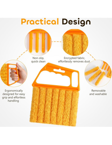 Limpiador de Persianas Qilxziy 4 Pcs Microfibra Lavable