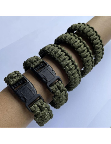 Pack de 2 Pulseras de Paracord Tácticas 22cm para Supervivencia