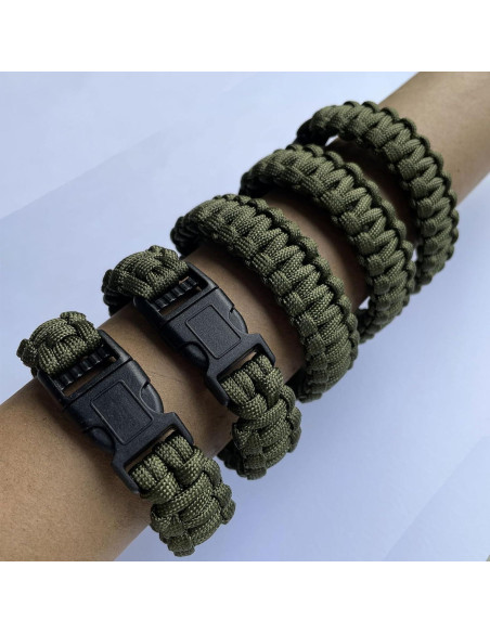 Pack de 2 Pulseras de Paracord Tácticas 22cm para Supervivencia
