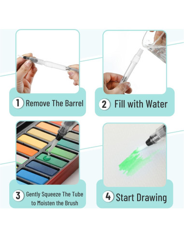 Marcadores de Pincel Acuarelables Mr. Pen - Set de 6 Unidades