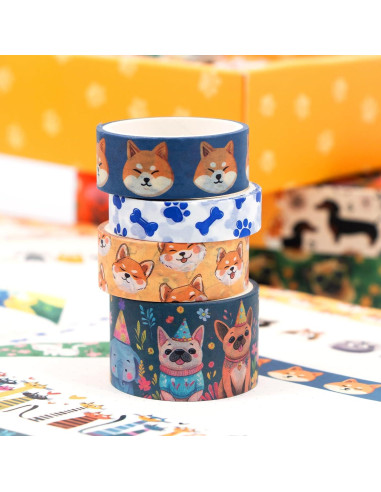 Juego de Washi Tape Kovano 14 Rollos Animales Kawaii