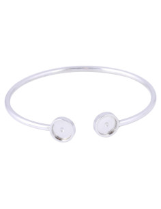 5 Bandejas de Bezel de Pulsera Acero Inoxidable 8mm DIY