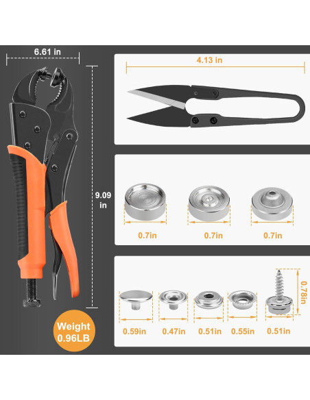 Kit de Herramienta de Botón a Presión YXGOOD 50 Juegos Kit de Herramienta de Botón a Presión YXGOOD 50 Juegos