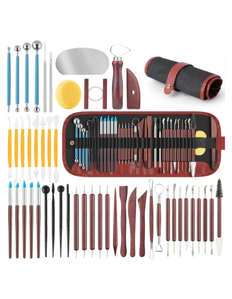 Kit de Herramientas de Cerámica 48PCS Thyrflen para Esculpir Kit de Herramientas de Cerámica 48PCS Thyrflen para Esculpir