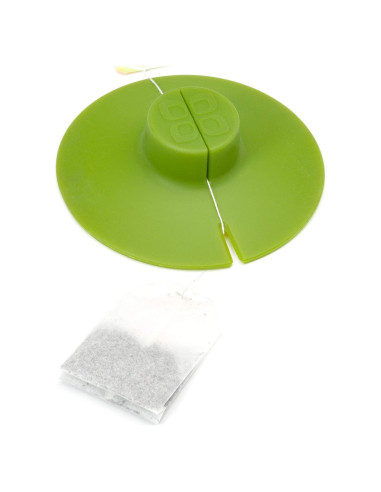 Soporte para Bolsa de Té Primula Verde de Silicona 10.5 cm