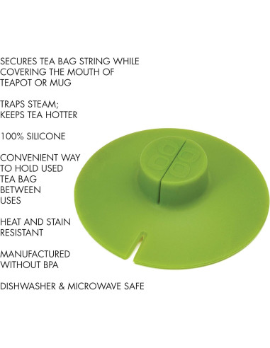 Soporte para Bolsa de Té Primula Verde de Silicona 10.5 cm
