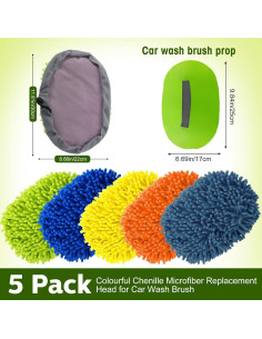 Set de 5 Guantes de Lavado de Autos Layhit Microfibra Multicolor 2