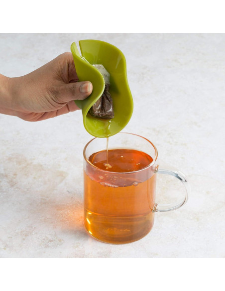 Soporte para Bolsa de Té Primula Verde de Silicona 10.5 cm Soporte para Bolsa de Té Primula Verde de Silicona 10.5 cm