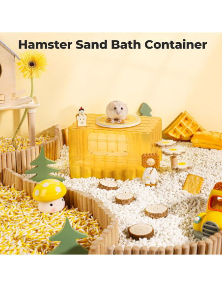 Contenedor de Baño de Arena para Hámster mini&moe Amarillo Contenedor de Baño de Arena para Hámster mini&moe Amarillo